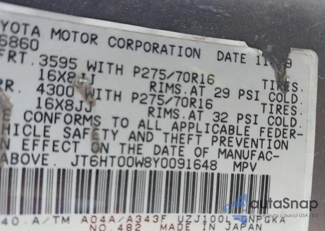 2000 Lexus Lx 470 z USA, uszkodzony, nr VIN JT6HT00W8Y0091648